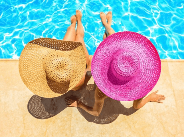 Lounging by the pool