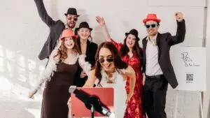 Wedding Guests enjoying GUESTPIX DIY Photobooth