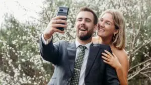 Wedding Guests leaving a Video Guestbook message